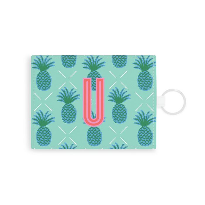 Pineapple Single Initial Card Case