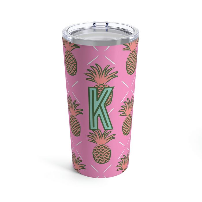 Pineapple Single Initial Large Tumbler