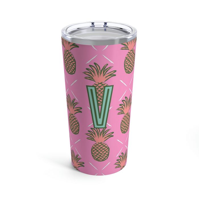 Pineapple Single Initial Large Tumbler