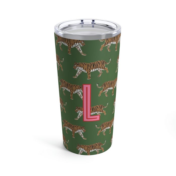 Tiger Single Initial Large Tumbler