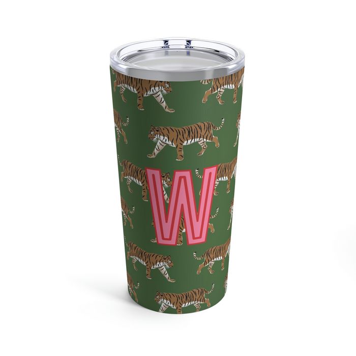 Tiger Single Initial Large Tumbler