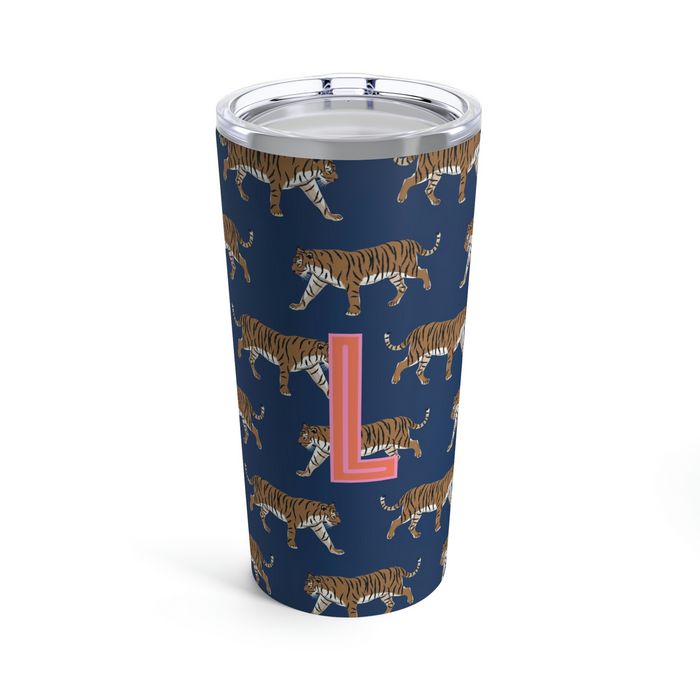 Tiger Single Initial Large Tumbler