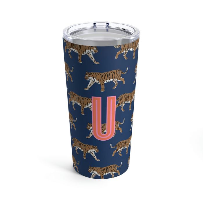 Tiger Single Initial Large Tumbler