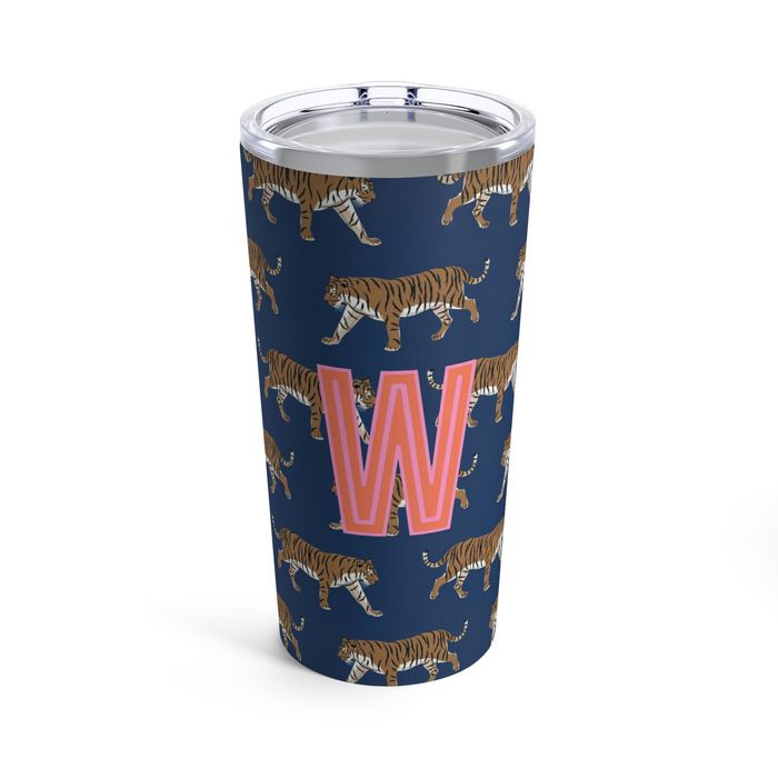 Tiger Single Initial Large Tumbler