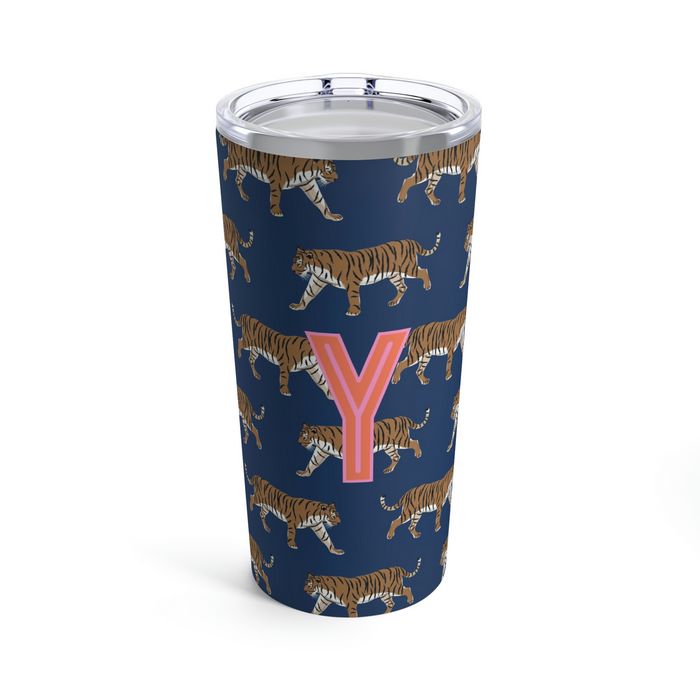 Tiger Single Initial Large Tumbler